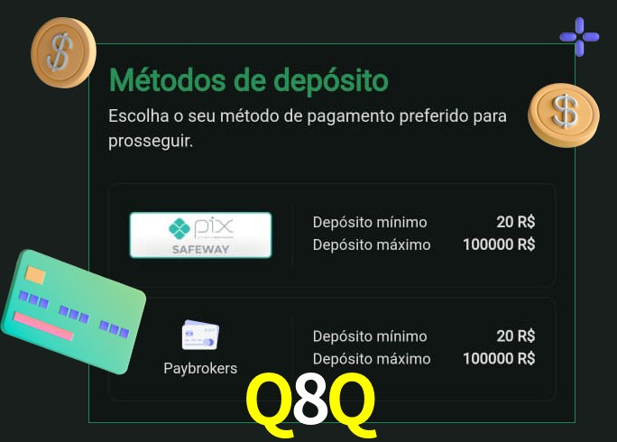 O cassino Q8Q oferece uma grande variedade de métodos de pagamento